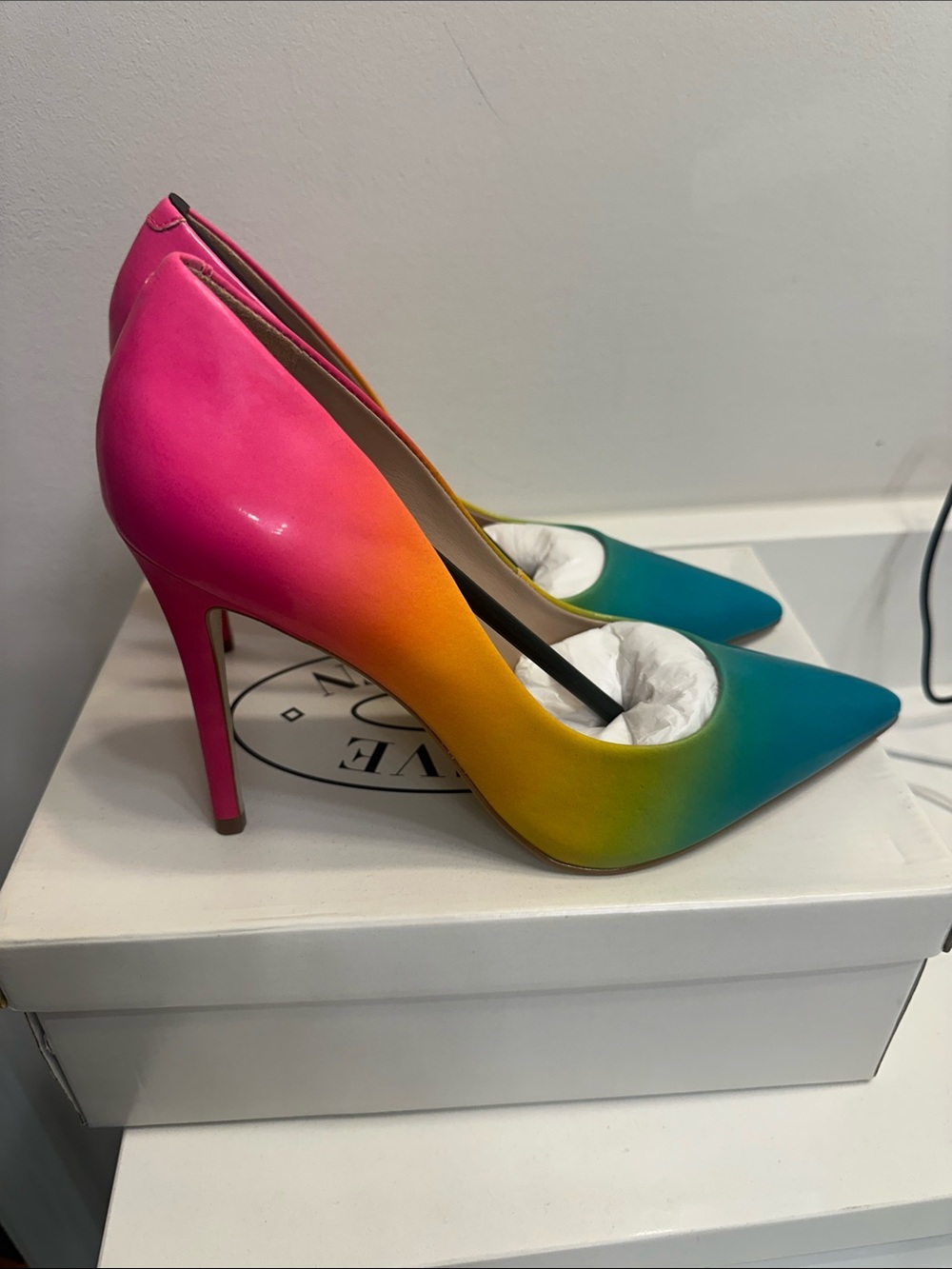 Steve Madden Ombre Pointed Stiletto Pumps in Pink, Yellow & Teal